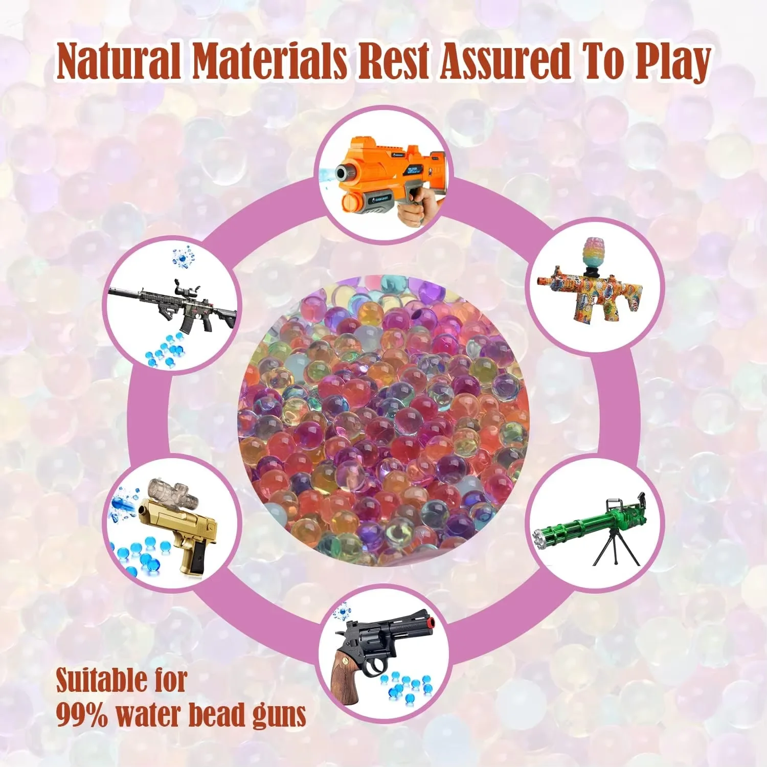 Colorful Water Beads for Sensory Play – 10,000 Gel Beads for Kids, Water Guns, and DIY Crafts – Safe, Non-Toxic, and Reusable