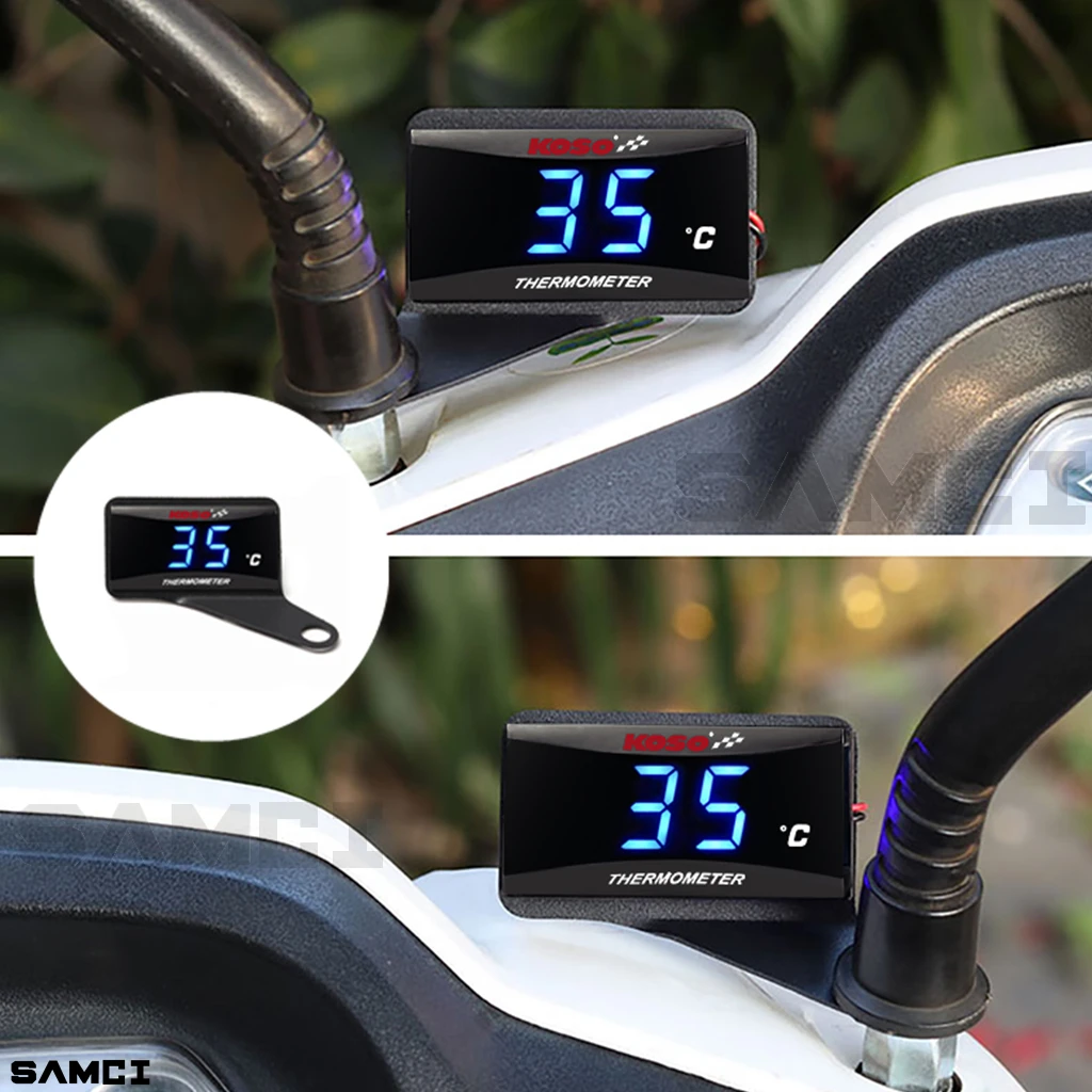 Motorcycle KOSO Water Temperature Gauge Mini Meter Moto Universal Thermometer For XMAX300 CB400 MT 07 09 Sensor Scooter Racing