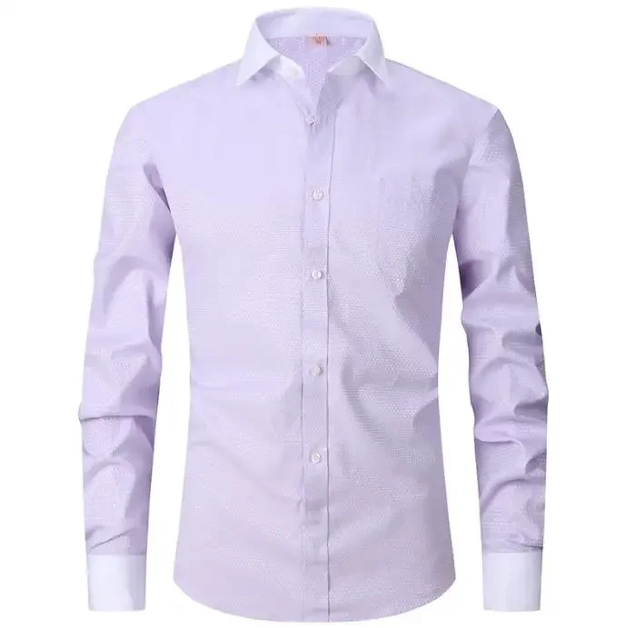 Longo manga monocromática padrão terno vestido, camisa