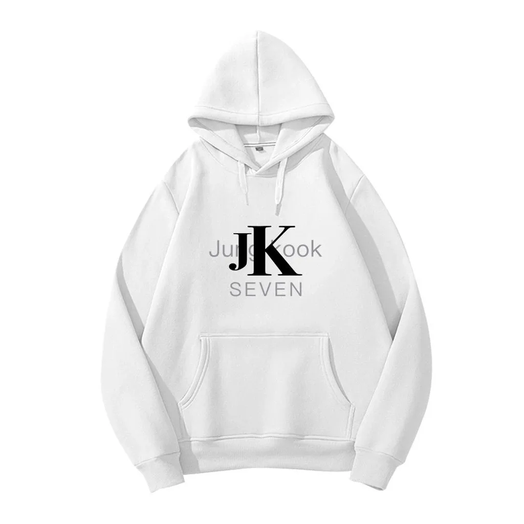 2023  Women Men Sweatshirts Kpop SEVEN JUNG/KOOK JK Letter Pattern Cotton Pullover Casual Women\'s Men\'s Hoodie Autumn Clothing