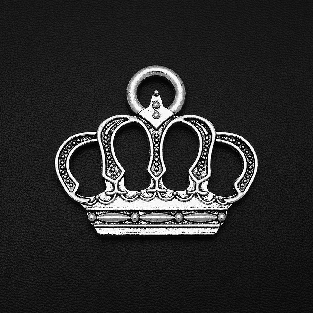 3pcs/lot--40x45mm Vintage Imperial Crown King Charms Pendants For Diy Necklace Jewelry Making Findings Supplies Accessories