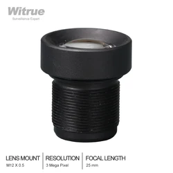 Witrue HD CCTV Lens 3MP 25MM  M12*0.5 Mount 1/3  F2.0  15 degree for Security  Cameras