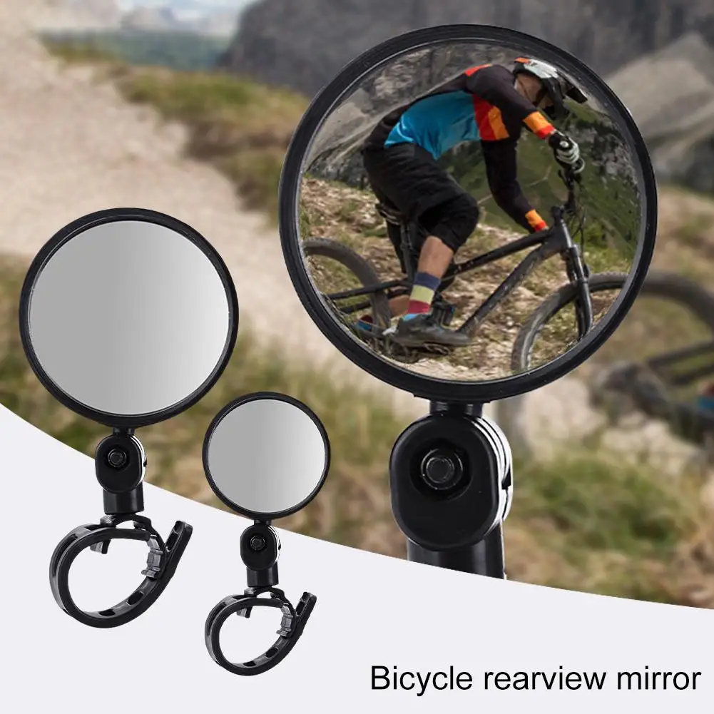 Bicycle Rearview Mirror 360 Degree Rotation Auxiliary Cycling Convex Accessories Mirror Handlebar Bike Mount G8S0