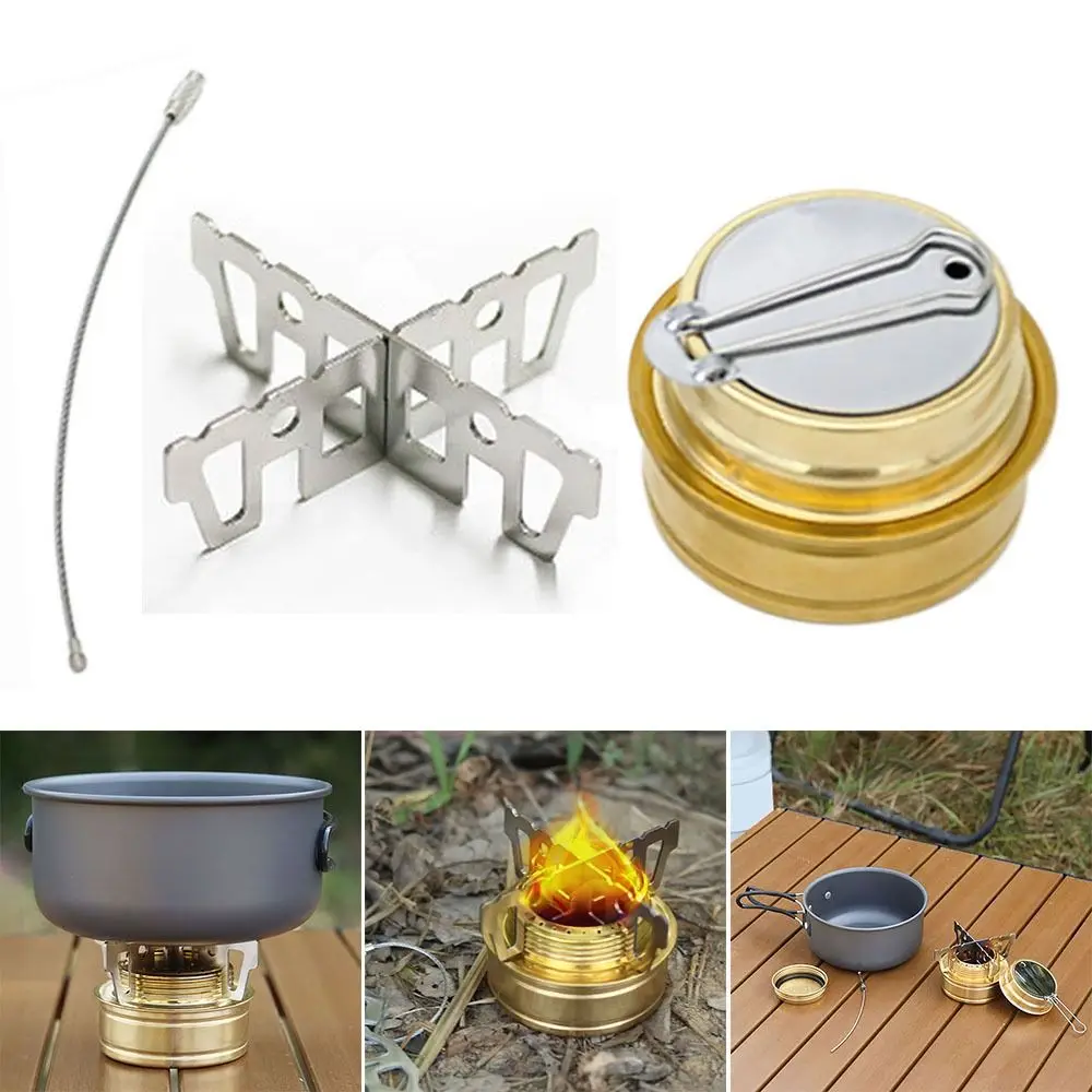 High Quality Stainless Steel Alcohol Stove Portable Outdoor Camping Stove With Cross Bracket Mini Alcohol Burner