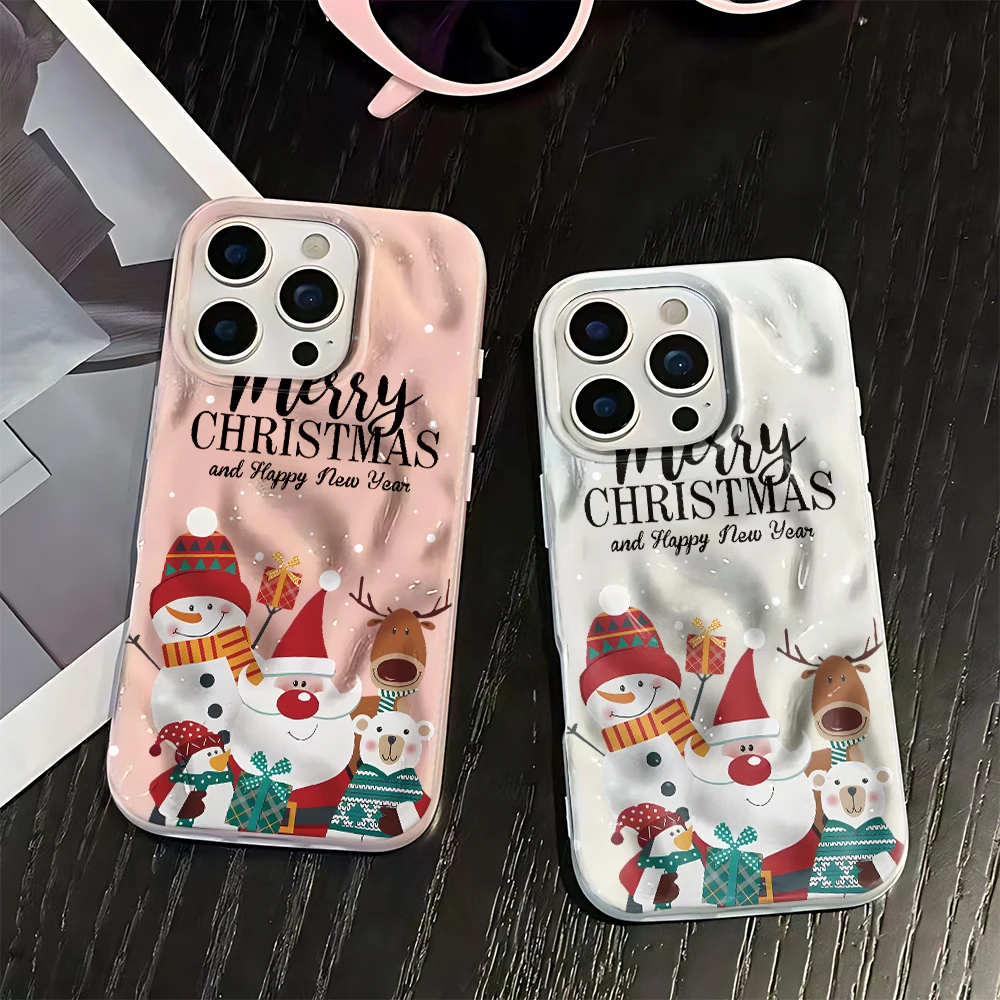 Tough Thick Solid Christmas Snowman Reindeer Anti-Slip Phone Case For Iphone 18 Plus 15 11 Air 17 Pro Max 12 14 13 16 Cover view 2