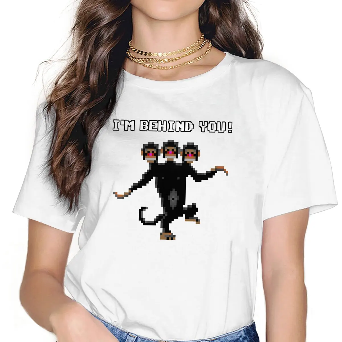 Monkey Island BEHIND YOU Tshirt Homme Women's Clothes Unisex Blusas T Shirt For Women