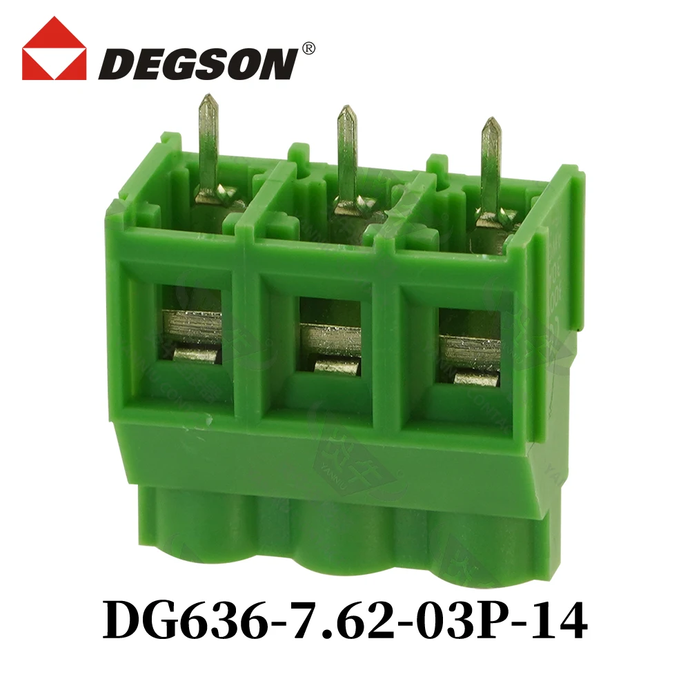 DEGSON DG636-6.35-04P-14-00ZH DG636-7.62 برغي موصل PCB كتل طرفية KFDG636 2P-12P MKDS5 فينيكس الاتصال 32A 1000V