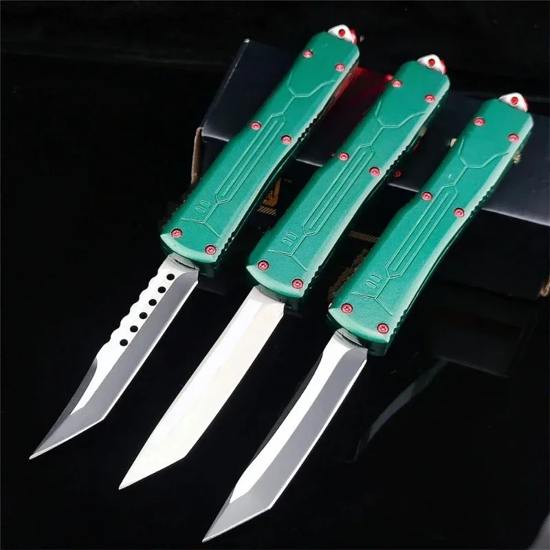 Green Handles Pocket Folding Knife 440C Steel Blade Portable Outdoor Hunting Camping Survival Tactical Self-defense Multitools