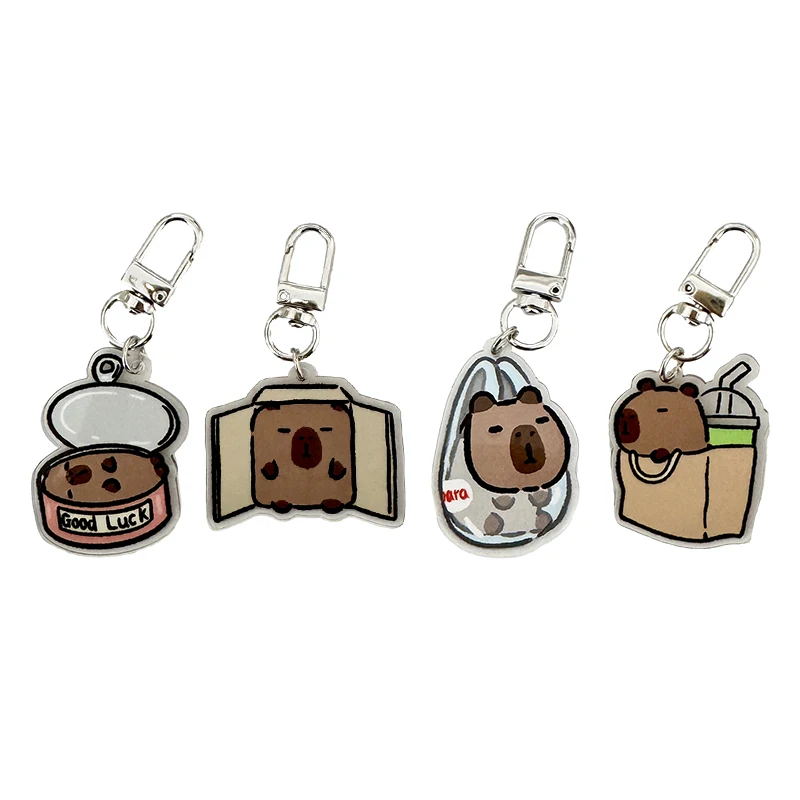 Mooie Cartoon Capybara Acryl Sleutelhanger Hanger Sleutelhanger Voor Tas Hanger Accessoires Cadeau