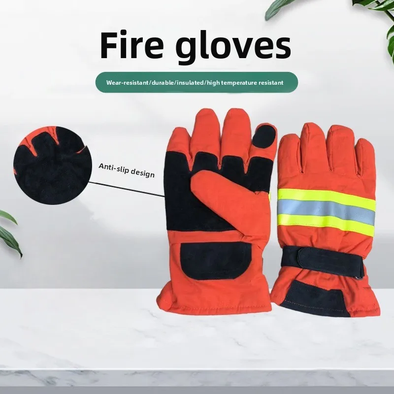 Fire Proof Fireman Gloves Flame-retardant Heat Proof Welding Heat Proof Gloves Thicken Waterproof Anti-fire Gloves