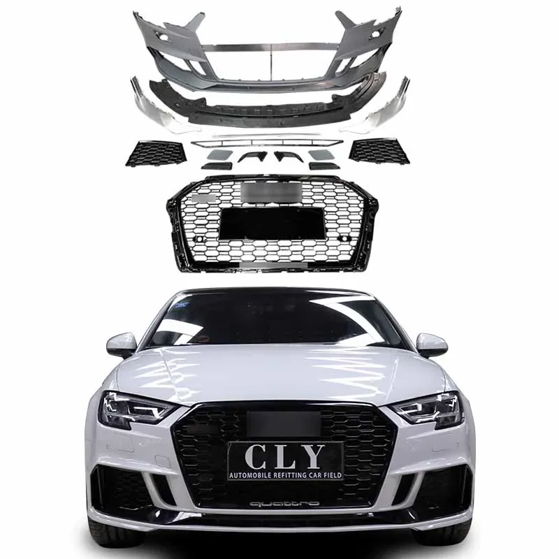 

2025 STLF SCBL2025 STLF SCBLGenuine Body Parts Front car bumpers For 2017 2018 2019 A3 Change to RS3 kits with Grill