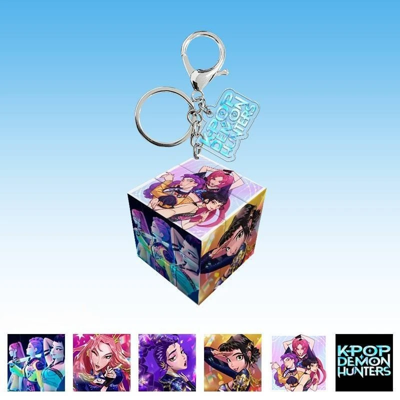 KPop شيطان الصيادين رومي آبي ساجا شخصية الإبداعية لغز لعبة المفاتيح زوجين على ظهره الاكريليك الديكور هدية رائعة