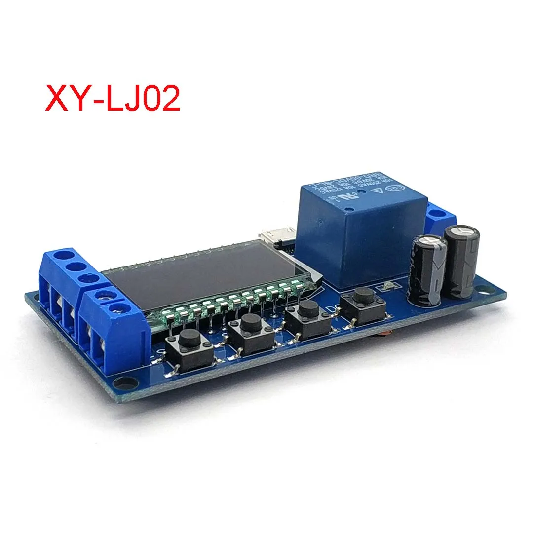 6-30 فولت مايكرو USB الرقمية LCD عرض الوقت تأخير التتابع وحدة التحكم الموقت التبديل الزناد دورة وحدة XY-LJ02