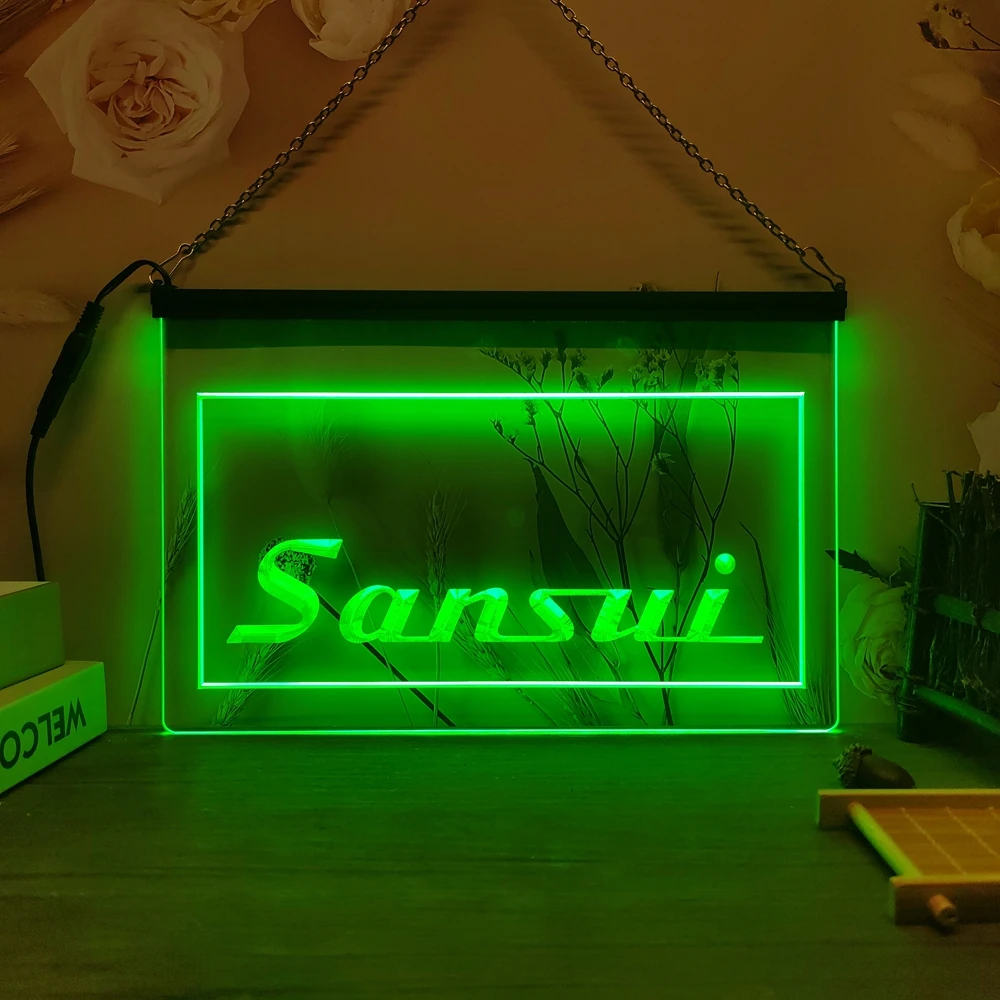 Sansui Home Theater Audio System LED Neon Sign-3D Carving Wall Art for Home,Room,Bedroom,Office,Farmhouse Decor