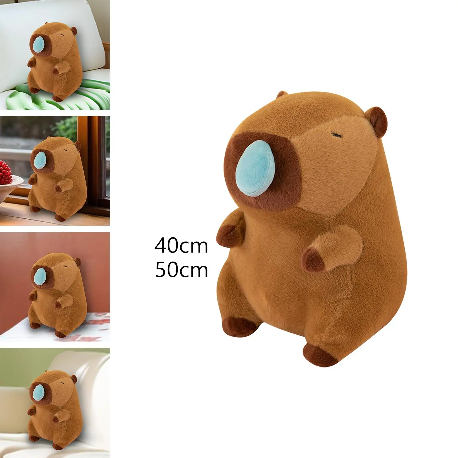 Capybara Stuffed Toy with Pullable Snot Bubbles Collectible Brown Car Ornament Capybara Toy Animal Doll for Valentines Day Gifts