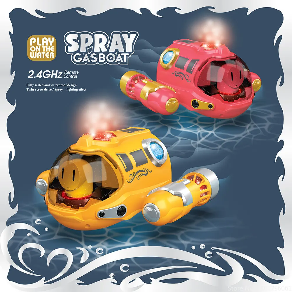 Waterproof Remote Control Speedboat Electronic Motor Ship Light Electric Water RC Speedboat for Aquatic Game for Kids Children