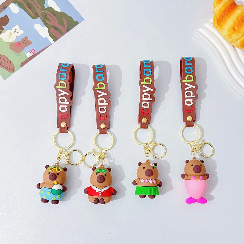 Capybara Rodent Capybara Pvc Pendant PVC Simulation Capybara Capybara Pvc Keychain Cute Capibara Anime Keyring