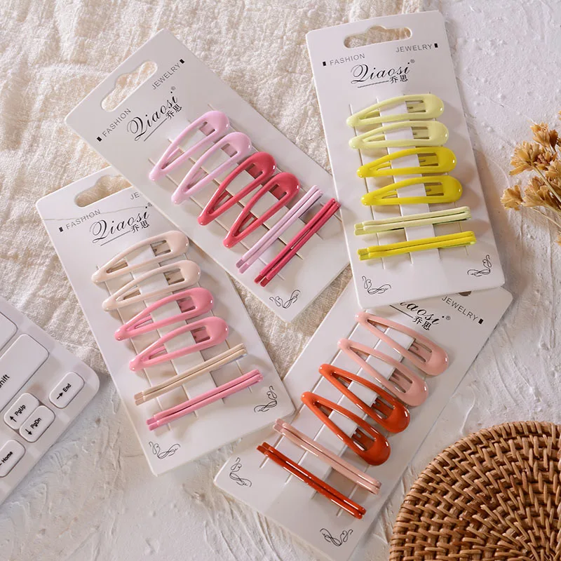 

6 Pcs/set Children Cute Candy Water Drop Snap Hair Clips Clamps Korean Gradient Hairpins Barrettes for Kids Girls Accessories