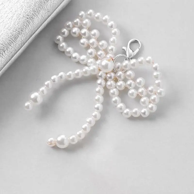 Bowknot Punkด้านข้างCharmรองเท้ากระเป๋าถือจี้สำหรับสาวสไตล์Bootไข่มุกกางเกงStreetเสื้อผ้าCharm