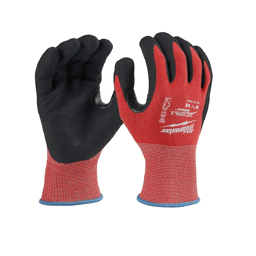 

Cut Level 2 Nitrile Dipped Gloves - Medium, A2 Cut Level, 15 ga, Red, M ( 8 )