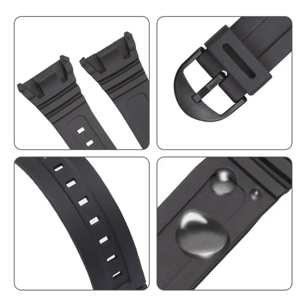 Men Women Silicone Strap Replacement Pin Buckle Sports Watch Band Soft Watchband for C-asio W-96H Watch Accessories