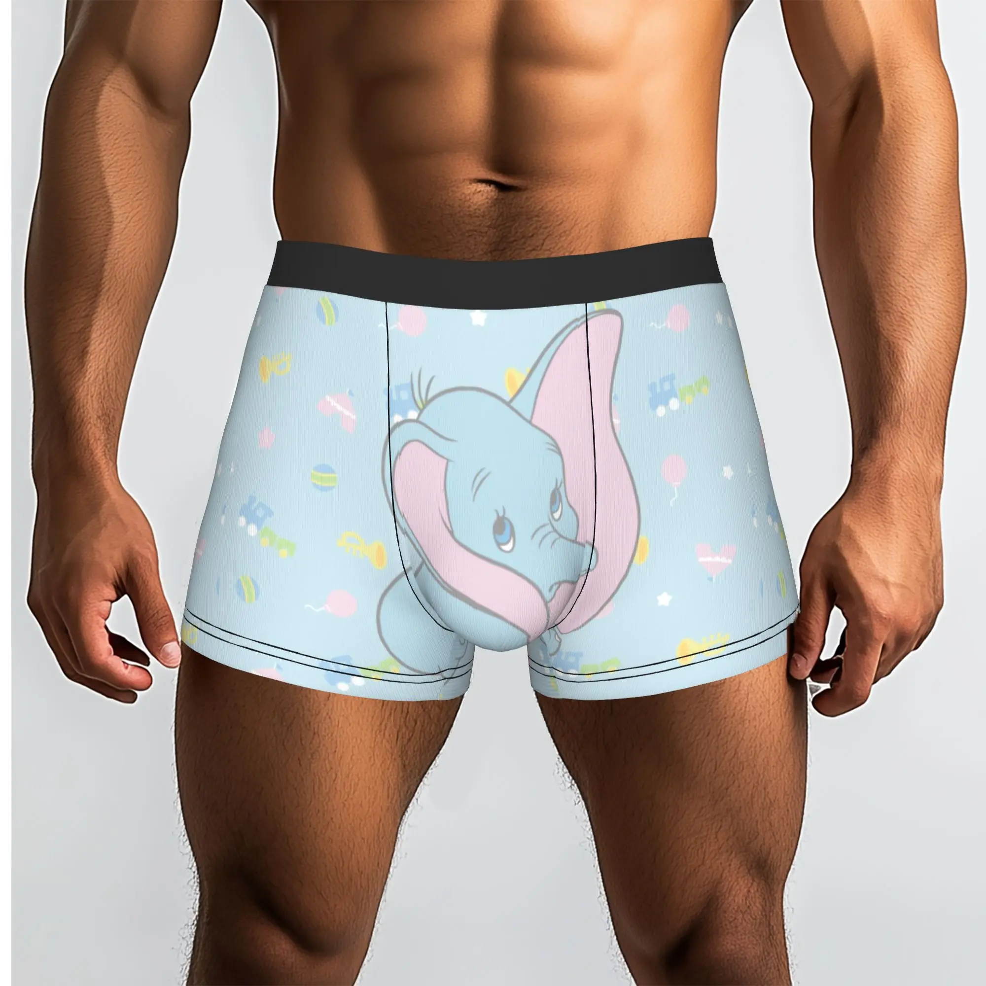 Custom D-Dumboes Cartoon Boxers Shorts Men's Cute Elephant Briefs Underwear Fashion Underpants