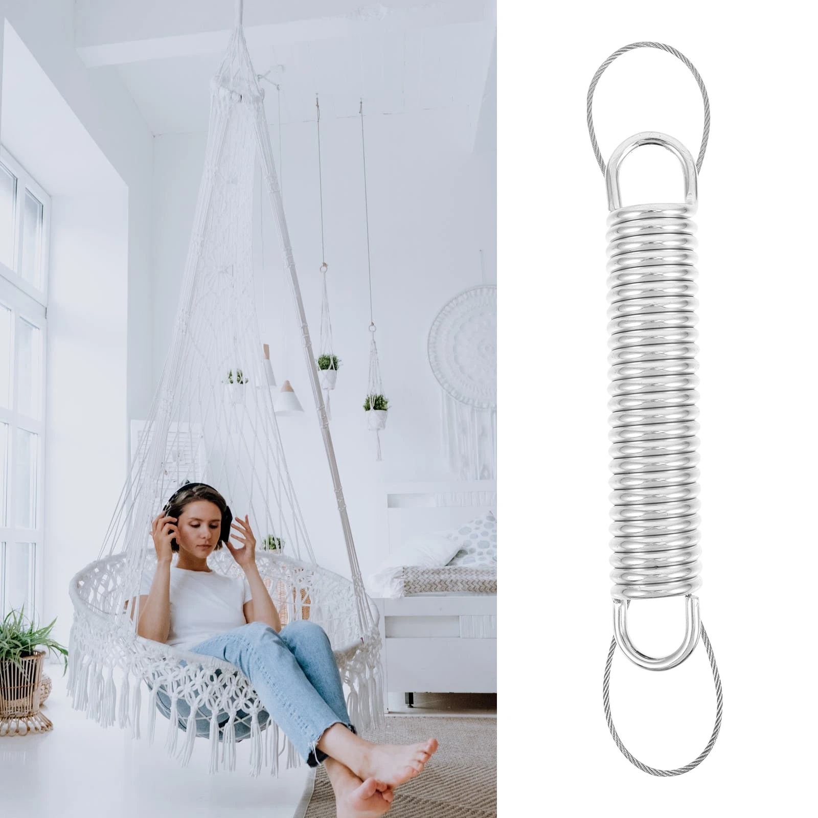 

Hanging Chair Spring Durable Heavy Duty Steel Wire Hammock Swing Spring Outdoor Furniture Baby Cradle Replacement