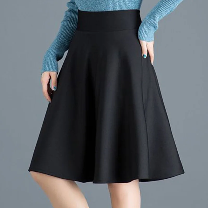 Fashion Solid Color Spliced Folds Korean Princess Skirts Women\'s Clothing 2023 Autumn New Loose Office Lady Ladies Skirt