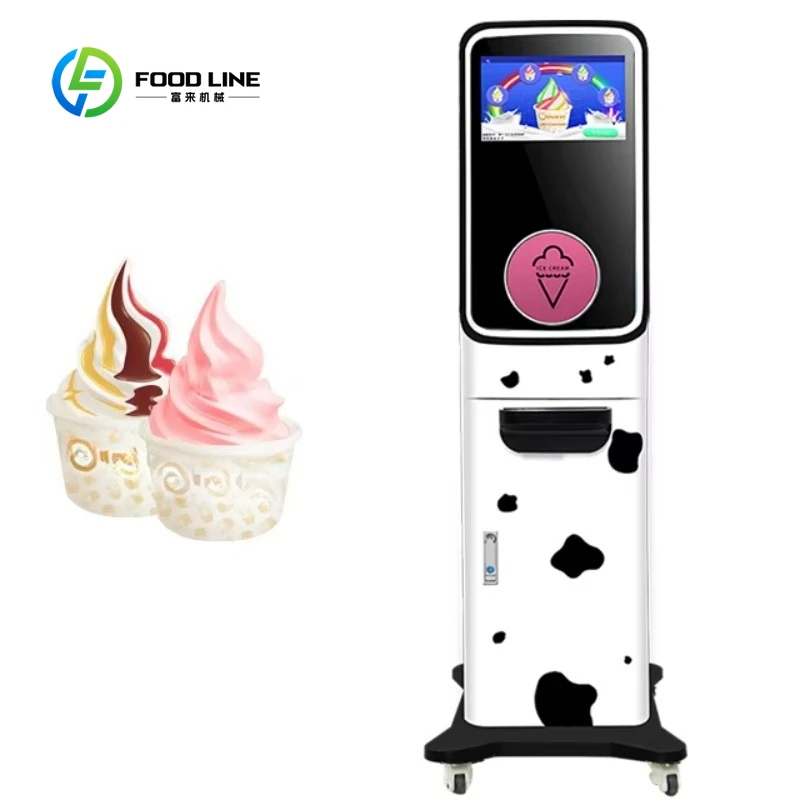 Automatic Coin Operated Frozen Yogurt Vending Machine Remote Controlled Smart Operation Customized For Shop Retail Use