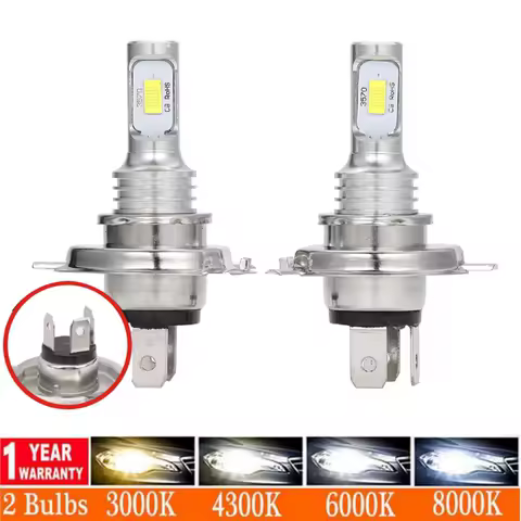 2Pcs 4300K 55W 80W CSP H4 H7 LED Bulb Car Headlight H11 H1 H8 H3 H9 9005/HB3 9006/HB4 20000LM Auto Headlamp Fog Lamp 6000K Blue