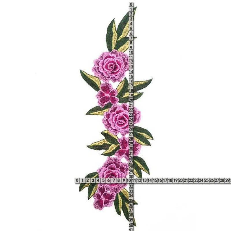 2PCS Water-soluble three-dimensional multi-layer embroidery cloth paste heavy embroidery roses DIY lace accessories