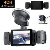 Car Dash Cam 4 Channel for Car DVR 360° Video Recorder 1080P Front Left Right Rear Loop Recording Night Vision Parking Moniter