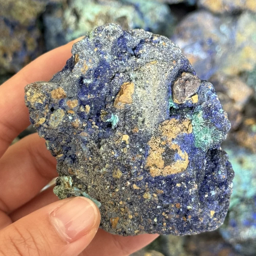 Natural Azurite Malachite Geode Crystal Mineral Specimen Reiki Healing Stone Collectible Spiritual Products  Natural Stone
