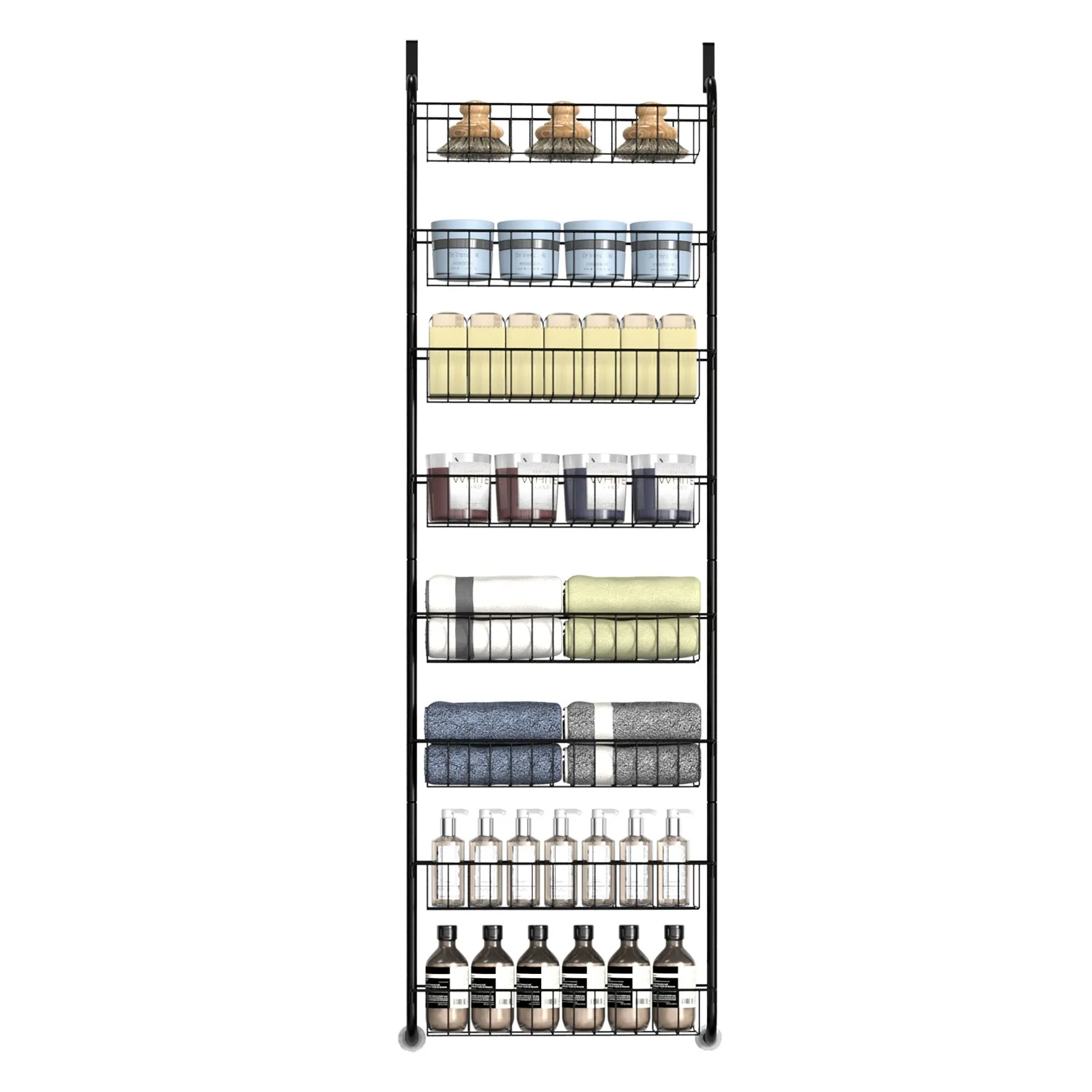 

8 Tier Over Door Storage Organizer Hanging Basket Shelving Unit for Kitchen Bathroom Closet Space Saving Vertical Rack