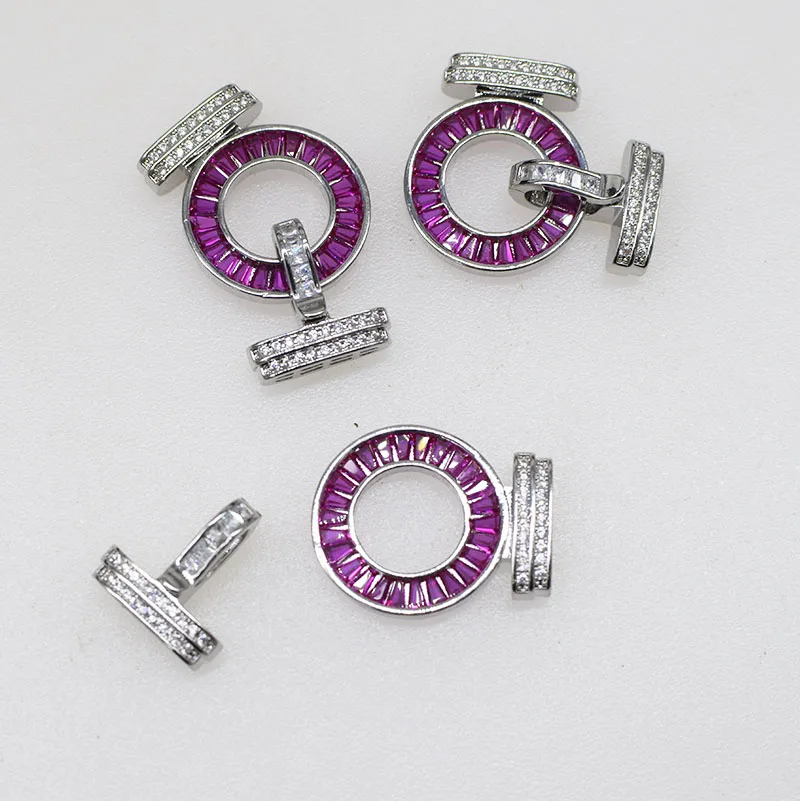 

1piece red zircon Clasp for making jewelry necklace DIY Jewelry connector hook FPPJ wholesale DIY