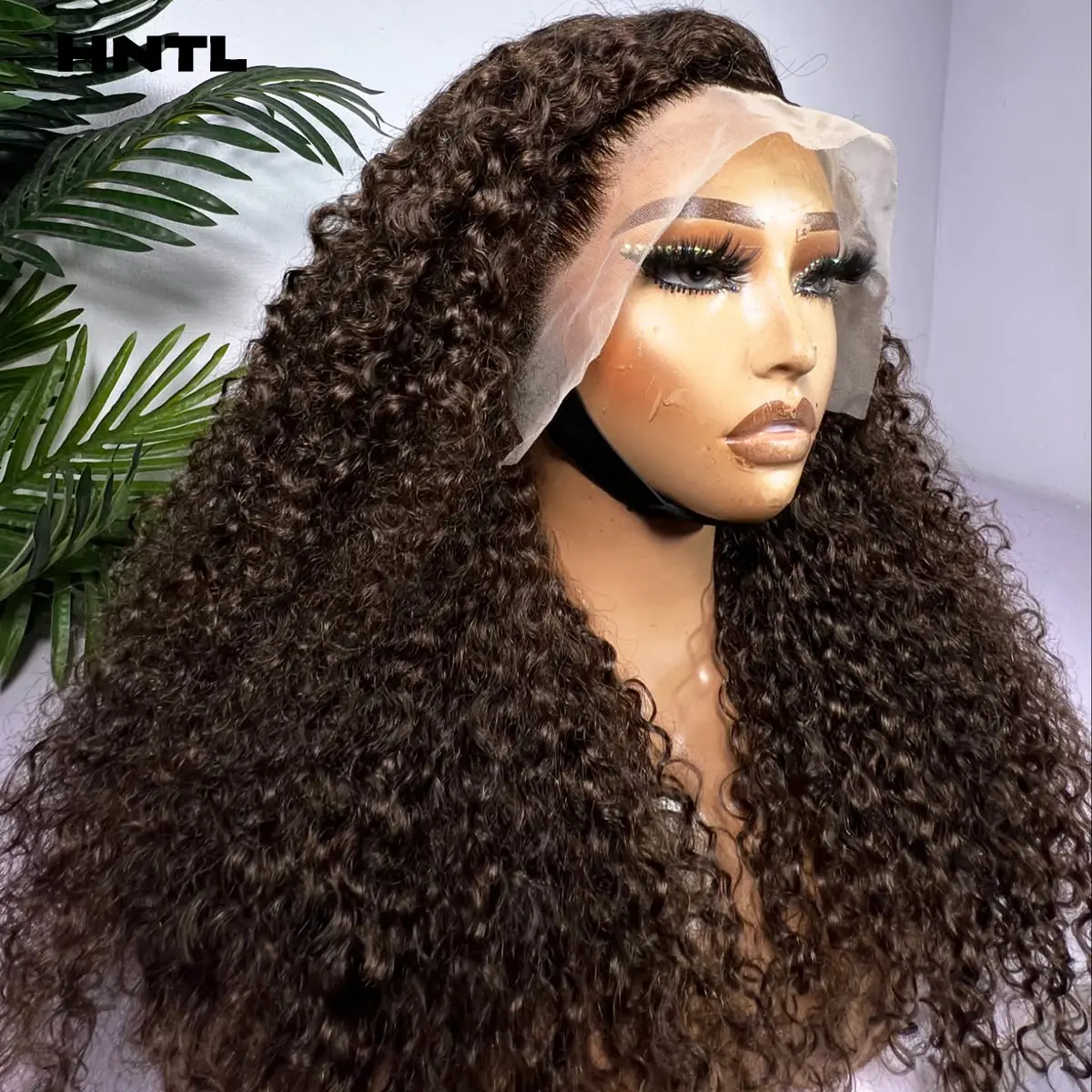 Choco Brown Jerry Curl Lace Front Wig Glueless 13x6 13x4 HD Lace Front Curly Wig for Woman Ready to Wear Wig 350 Dnesity