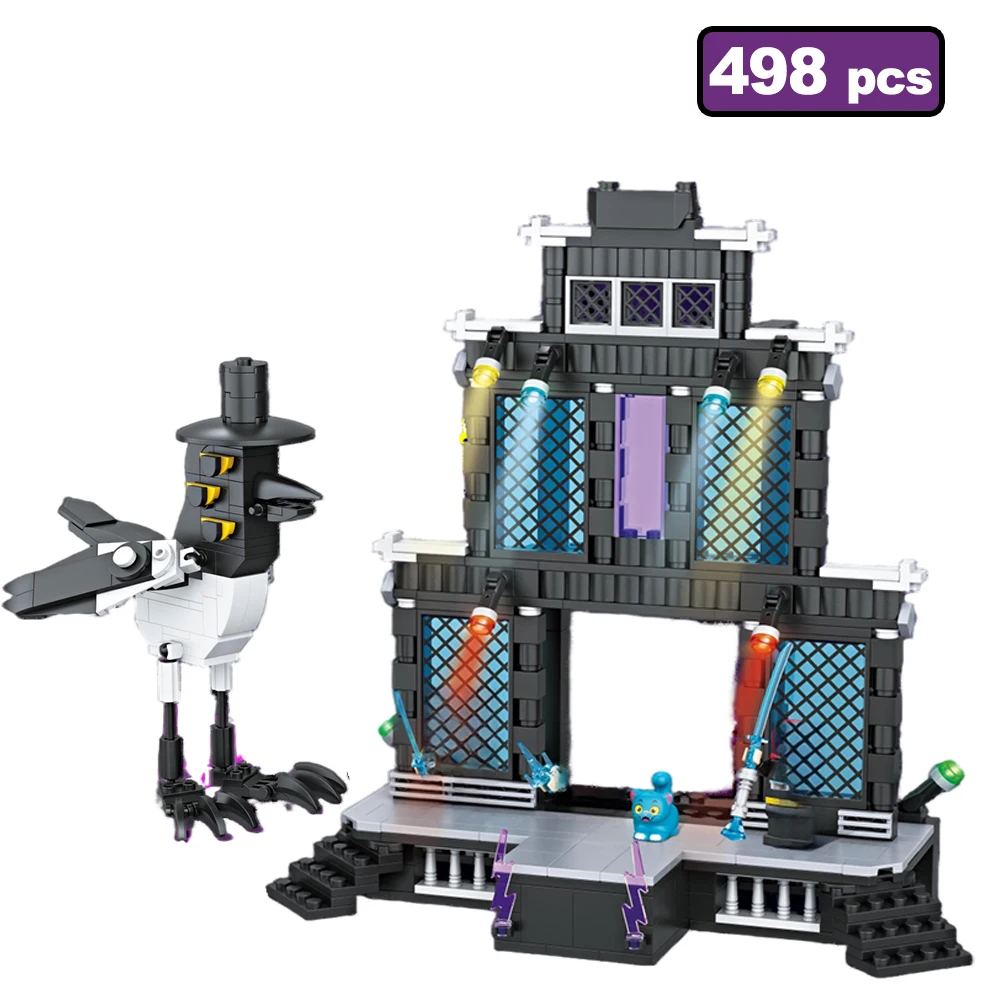 498 قطعة من سلسلة مكعبات البناء لمشاهد الشوارع، نموذج مسرح كبير لموسيقى البوب الكورية، ألعاب تجميع وهدايا