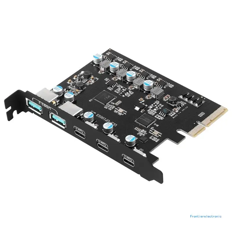 

5 портов USB 3.2 PCI-E Плата расширения 2x Type C 3x USB3.2 PCI для экспресс-адаптера Прямая поставка