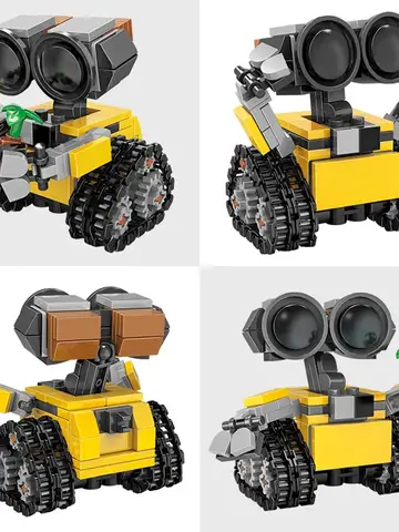Funny Space Mini Robot MOC Building Bricks Toys Tracked Bot Model Classic Movie Sci-Fi Blocks Dolls Kids and Adult Gifts