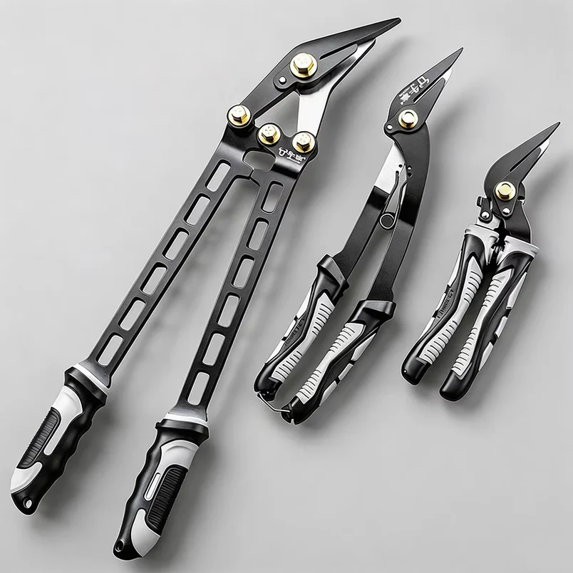 18 Inch Heavy Duty Tin Snips Stainless Steel Aviation Shears for Cutting Metal Sheet PVC Pipe Strapping Band Carpentry Tools