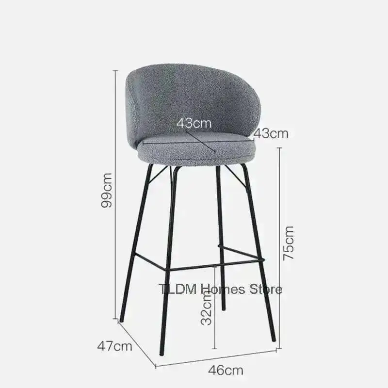 

The Flannel Iron Bar Chair High for Wrought Kitchen Bar Feet Furniture Metal Chairs Nordic Home Simple Designer Front Desk Stool