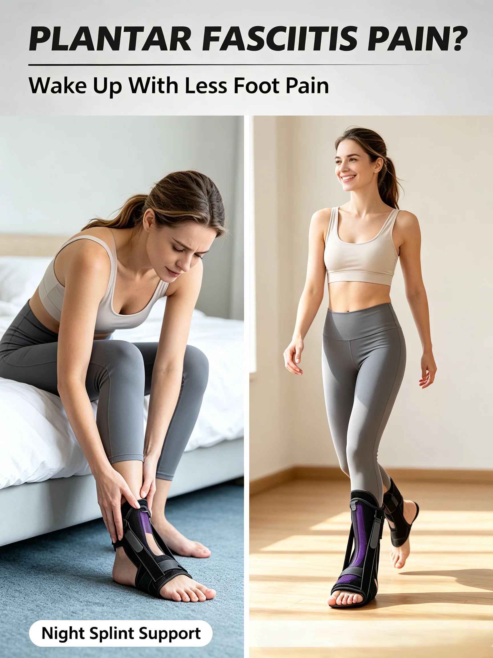 Night Foot Support Fasciitis Night Foot Splint Steel Sheet Plate Adjustable Achilles Tendonitis Foot Drop Orthotic Brace