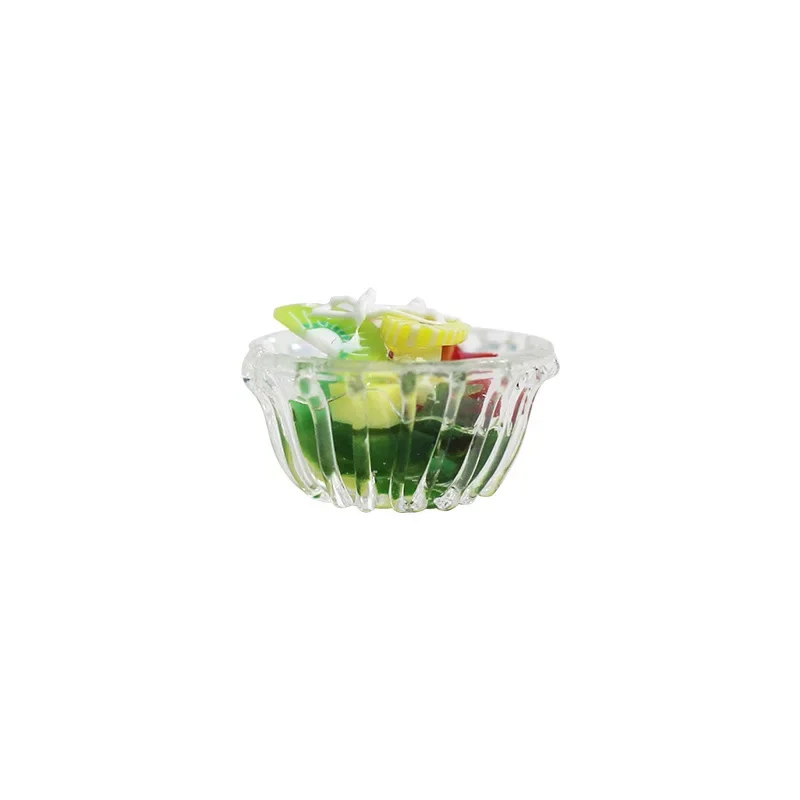 1/6 1/12 casa de bonecas mini tigela de salada de frutas vegetais decoração casa de bonecas acessórios cozinha comida em miniatura meninas brinquedos modelo