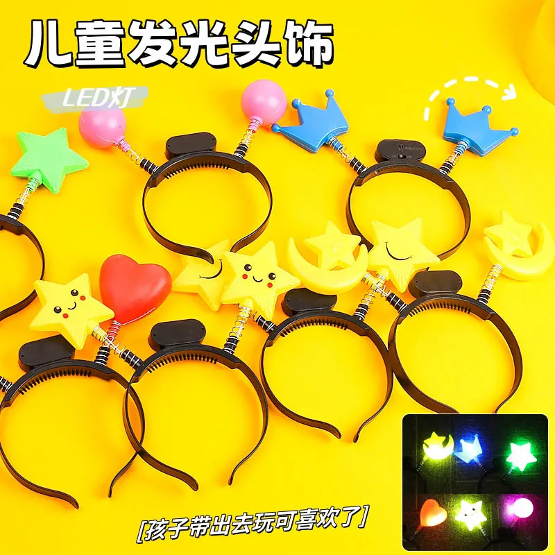

Children Glowing Toys LED Lights Stars / Love Hearts / Crown Headdress Cute Glowing Toy Concert Party Dress-up Props Decoration