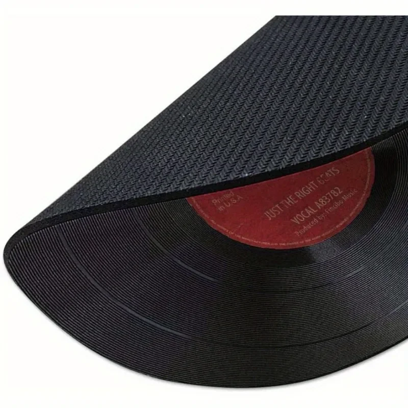 Round Mousepad for Vintage Vinyl Non-Slip Record Red Mouse Pad for Computer Laptop Office Home Office and Gaming Desk Kitchen