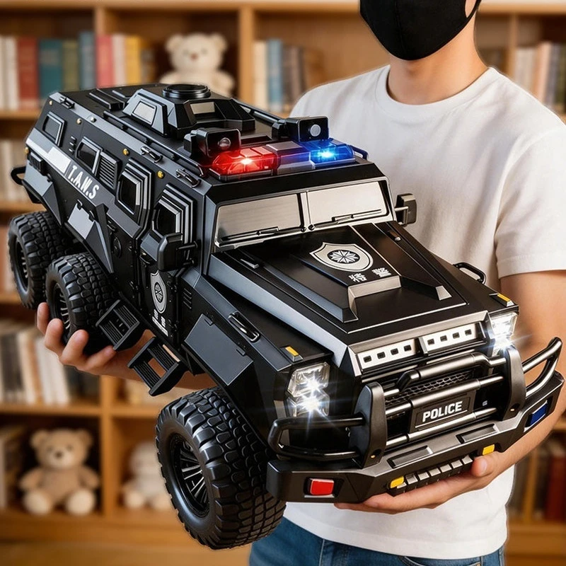 Remote Control Police Car 4WD Off Road Armored Truck With LED Light Siren Sound Large Size  Hobby Toy Vehicle For Adult  2026