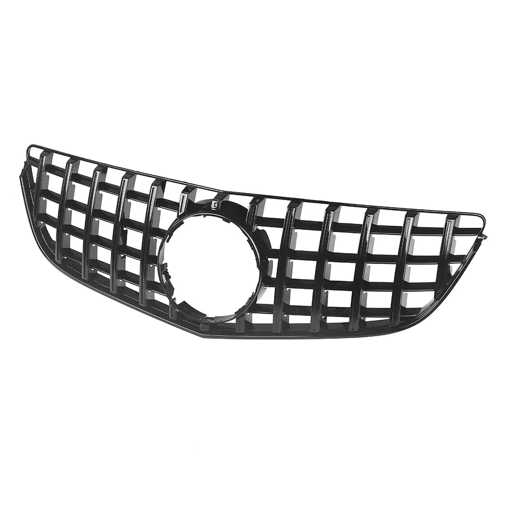 GT R Black Car Front Upper Grille For Mercedes Benz E-Class C207 W207 E250 E350 E400 E500 E550 2014 2015 2016 ABS Plastic