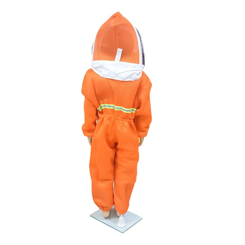 Kids Full Body 3D Air Cotton Fabric Ventilated Beekeeping Suits Bee Suits with Self Supporting Fencing Veil Hood for Children