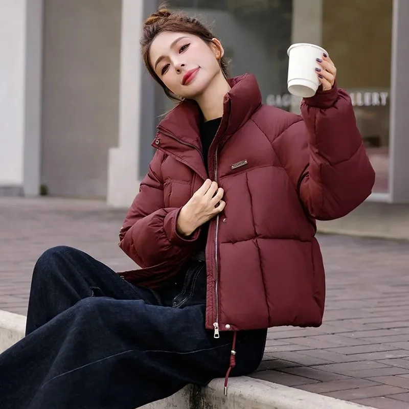 Damska Kurtka Parka Nowa Jesień Zima Lekka Cienka Puchowa Bawełniana Kurtka Femme Casual Krótka Ciepła Podstawowa Odzież Wierzchnia Damskie Topy JJ285