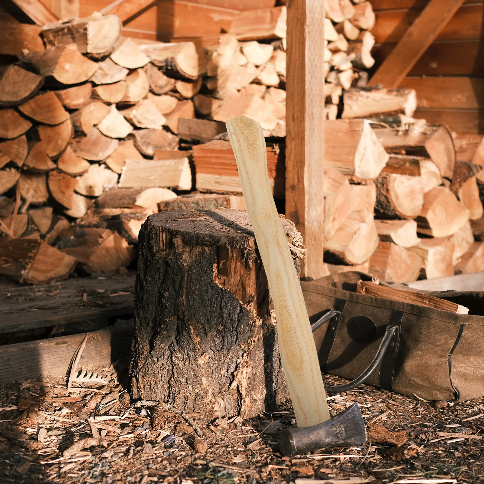 

2Pcs Wooden Axe Handle Replacement Hatchet Handle Durable Natural Wood Grip Replacement 36cm for Tool Accessories Fitting